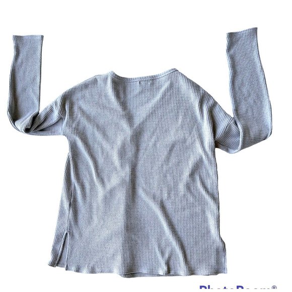 Piko 1988 Waffle Knit Cardigan Sz S Gray Button Oversized Sweater Henley… - Picture 10 of 12